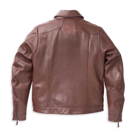 Harley-Davidson Men's Portage Midweight Leather Jacket Brown 98002 $425 - Picture 2 of 4